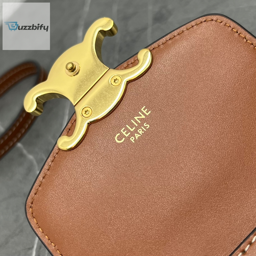 Celine Vertical Mobile Pouch Triomphe Tan For Women 6In19cm 10J092dqb.04Lu
