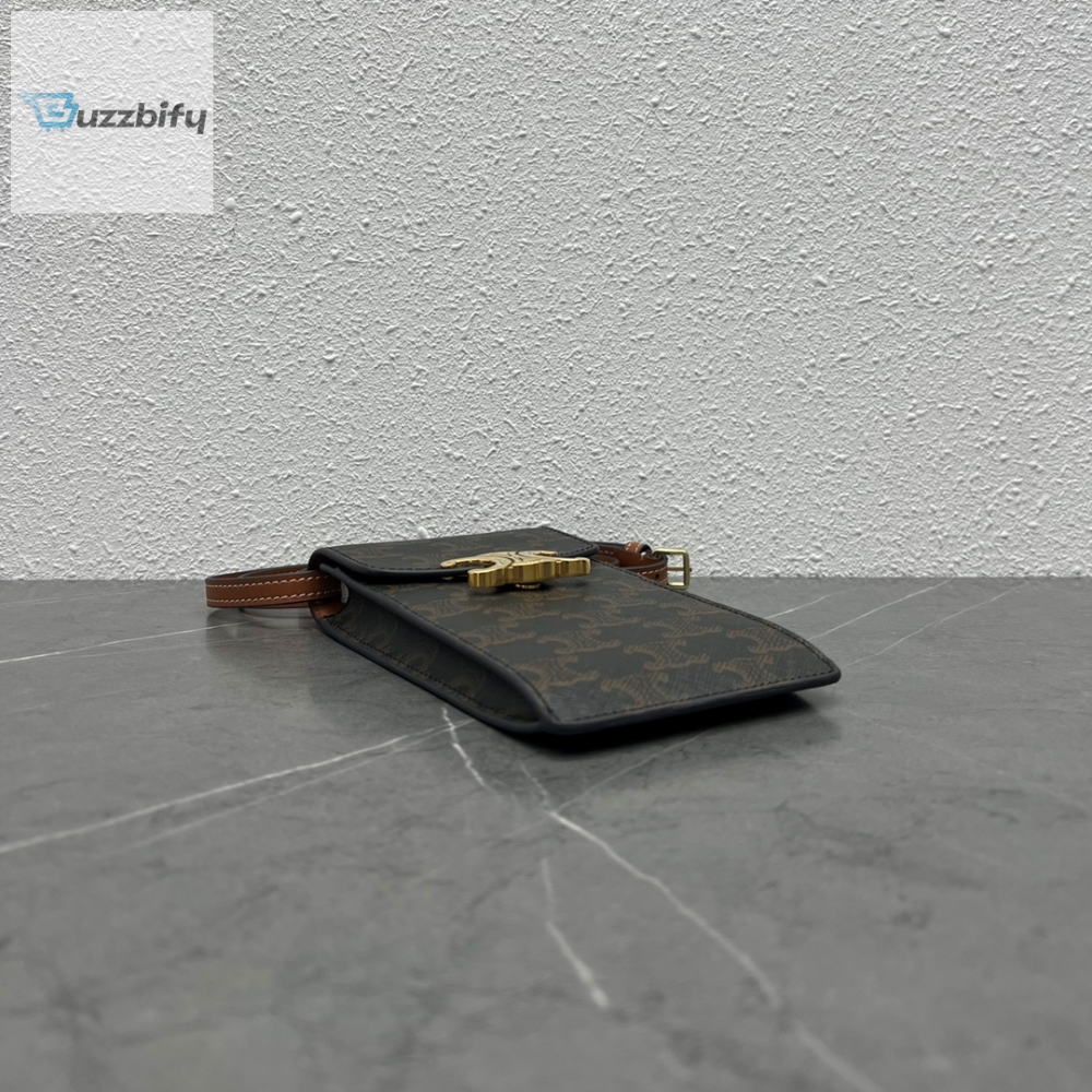 Celine Vertical Mobile Pouch Triomphe Tan For Women 6In19cm 10J092dqb.04Lu