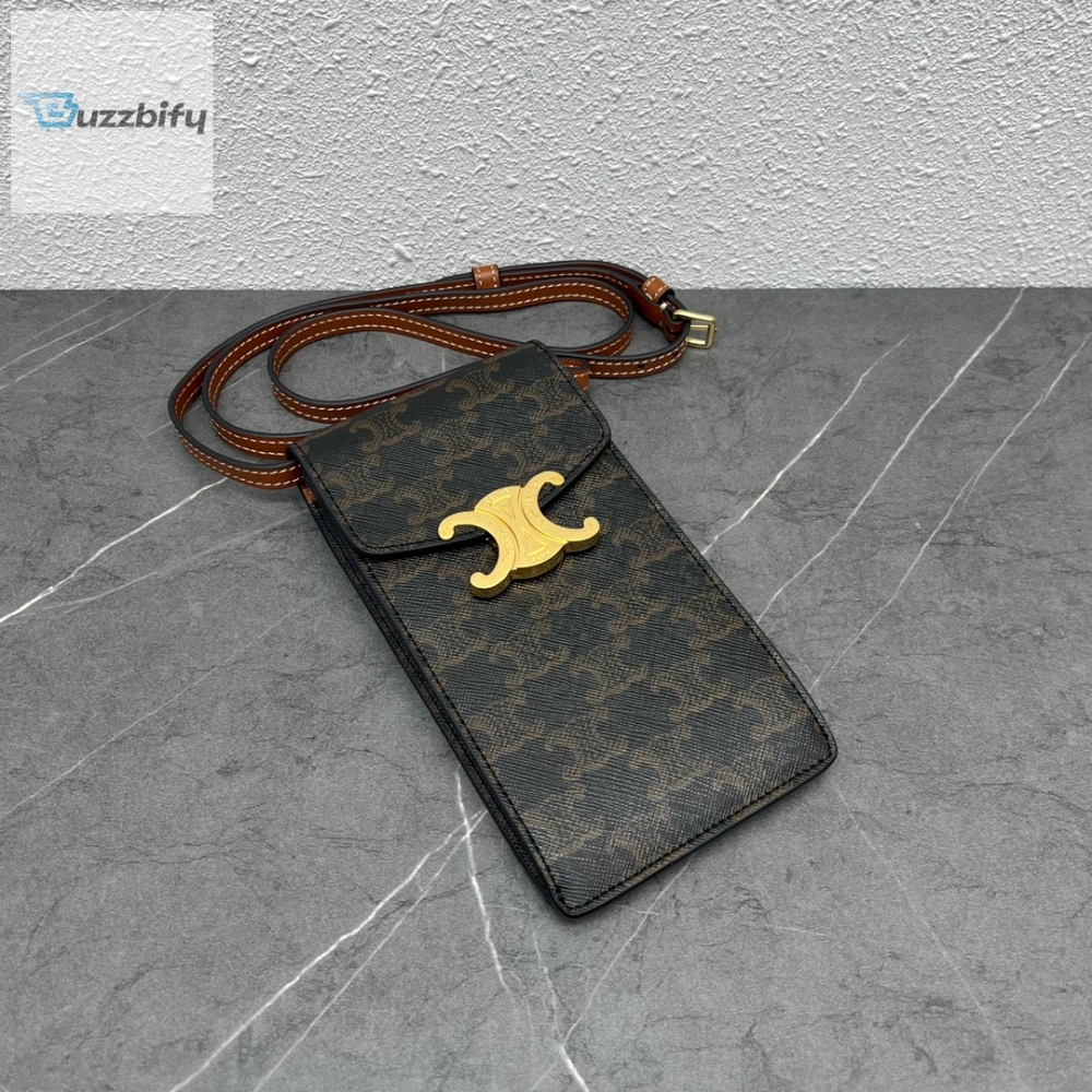 Celine Vertical Mobile Pouch Triomphe Tan For Women 6In19cm 10J092dqb.04Lu