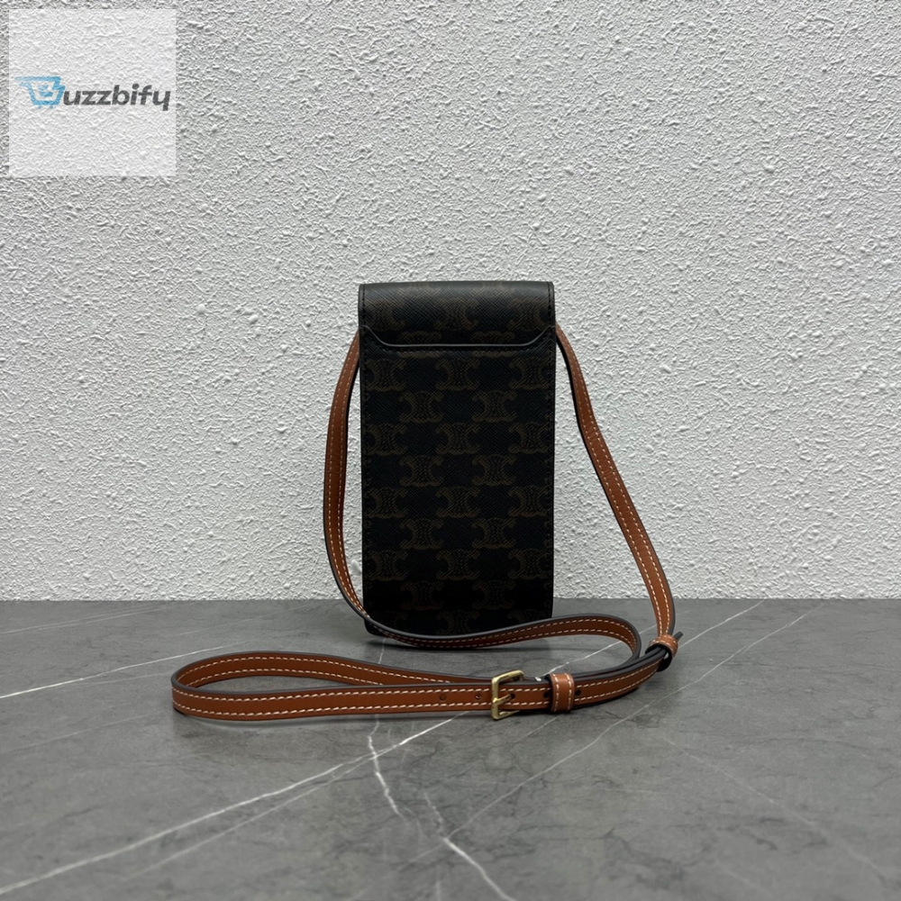 Celine Vertical Mobile Pouch Triomphe Tan For Women 6In19cm 10J092dqb.04Lu