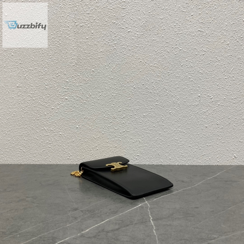 Celine Vertical Phone Pouch Black For Women 6In19cm 10J133dpv.38No