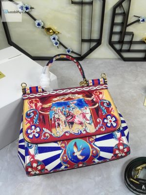 Dolce  Gabbana 90S Sicily Bag With Logo Print Multicolor For Women 10.2In26cm Dg