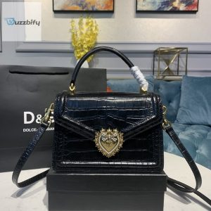 Dolce  Gabbana Medium Devotion Bag Black For Women 9.5In24cm