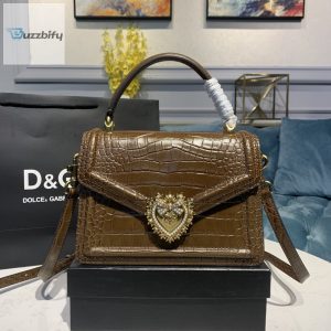 Dolce  Gabbana Medium Devotion Bag Brown For Women 9.5In24cm