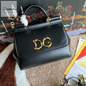 Dolce  Gabbana Medium Dg Handbag In Dauphine Black For Women 10.2In26cm Dg