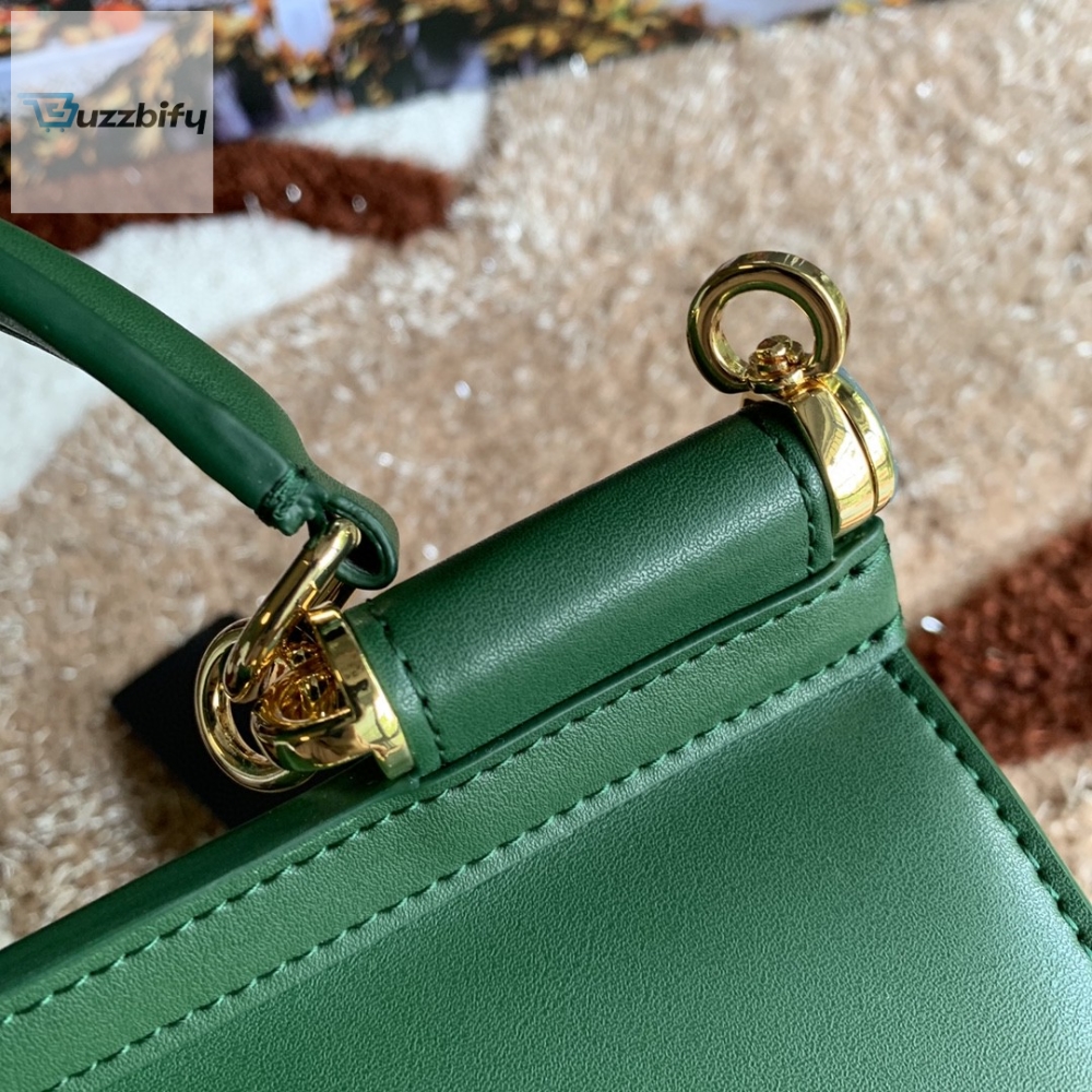 Dolce Gabbana Medium Dg Handbag In Dauphine Green For Women 10.2In26cm Dg