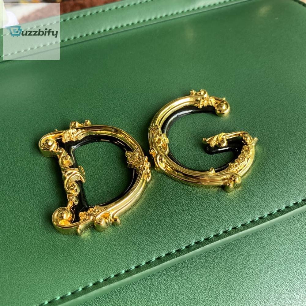 Dolce Gabbana Medium Dg Handbag In Dauphine Green For Women 10.2In26cm Dg