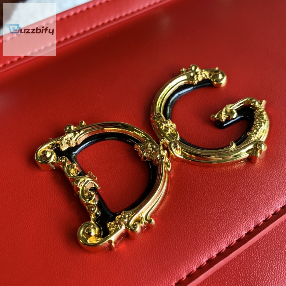Dolce Gabbana Medium Dg Handbag In Dauphine Red For Women 10.2In26cm Dg