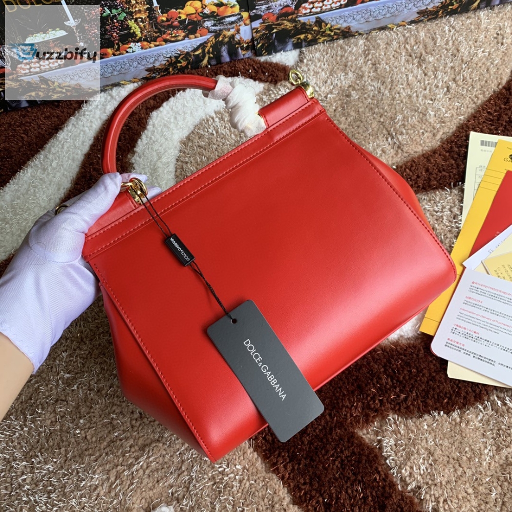 Dolce Gabbana Medium Dg Handbag In Dauphine Red For Women 10.2In26cm Dg