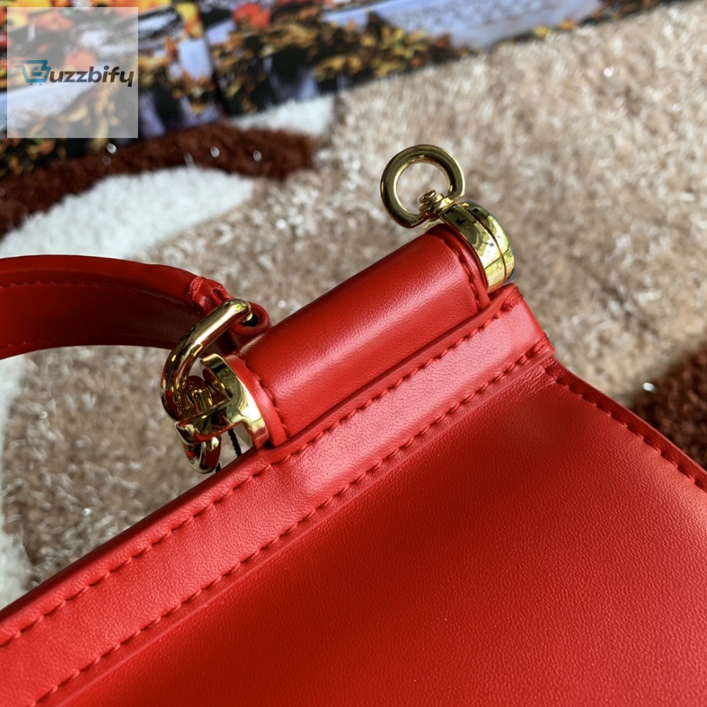 Dolce Gabbana Medium Dg Handbag In Dauphine Red For Women 10.2In26cm Dg