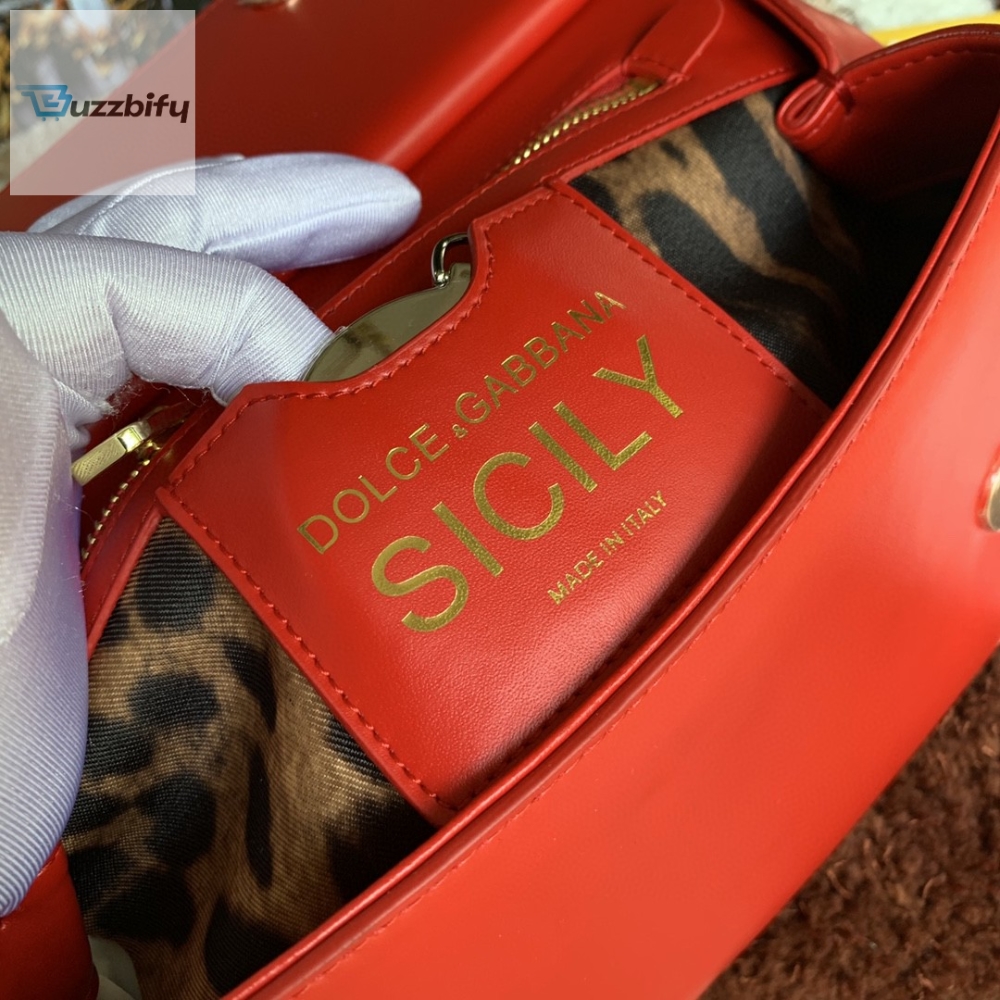 Dolce Gabbana Medium Dg Handbag In Dauphine Red For Women 10.2In26cm Dg