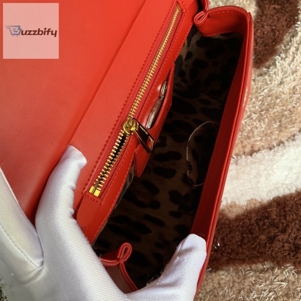 Dolce Gabbana Medium Dg Handbag In Dauphine Red For Women 10.2In26cm Dg