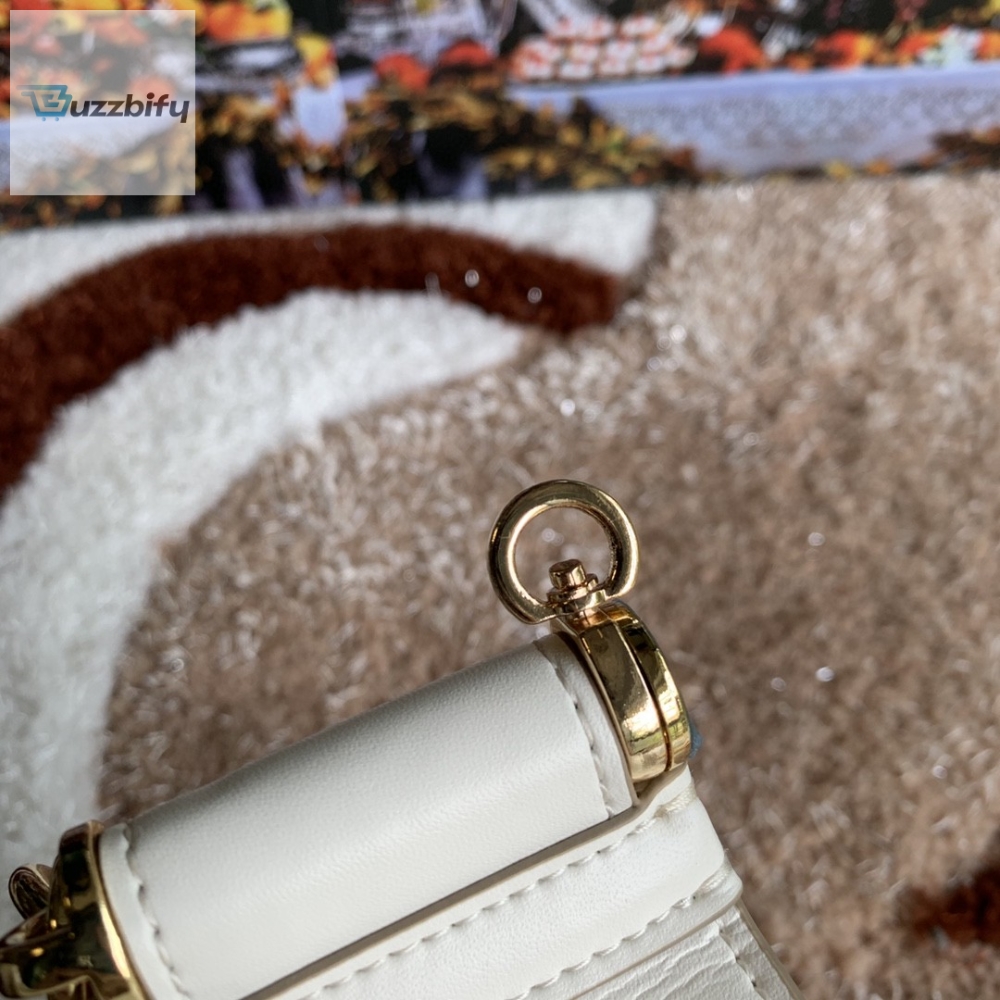 Dolce Gabbana Medium Dg Handbag In Dauphine White For Women 10.2In26cm Dg