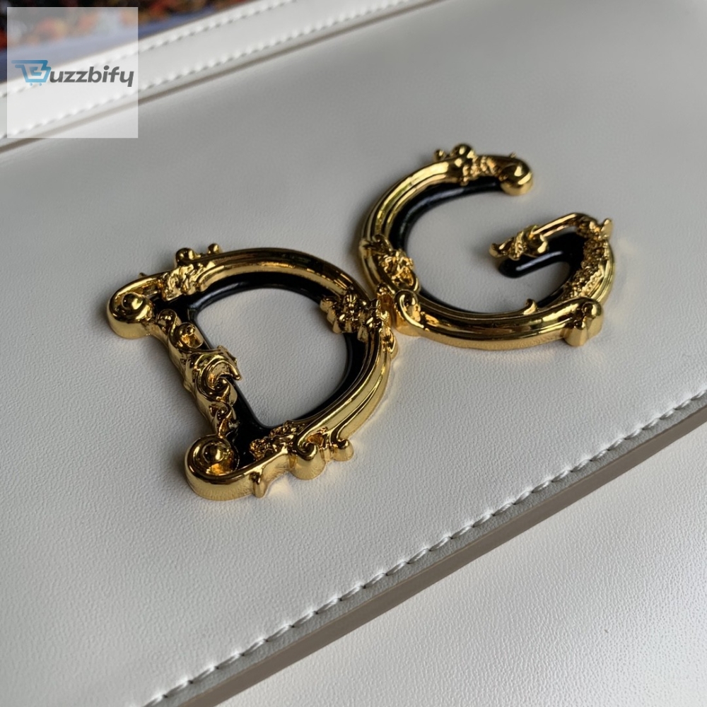 Dolce Gabbana Medium Dg Handbag In Dauphine White For Women 10.2In26cm Dg