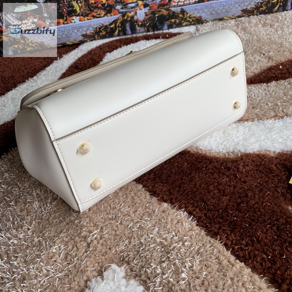 Dolce Gabbana Medium Dg Handbag In Dauphine White For Women 10.2In26cm Dg