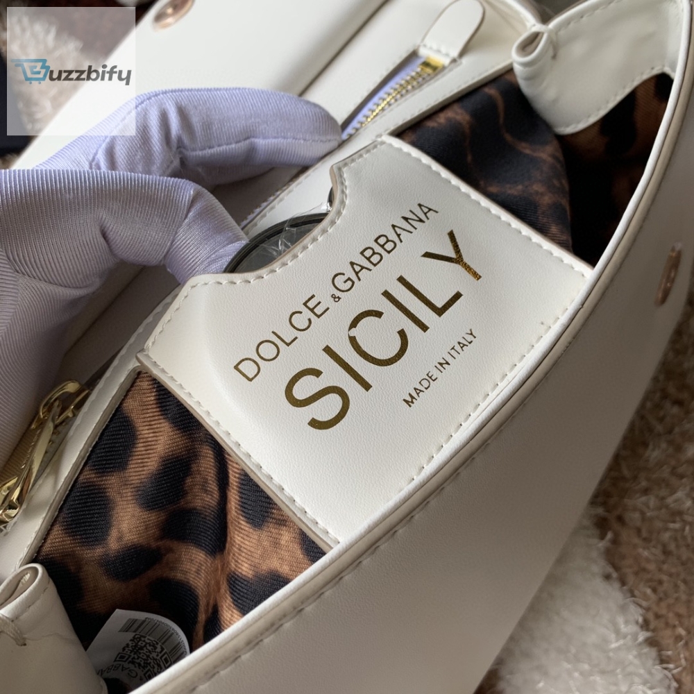 Dolce Gabbana Medium Dg Handbag In Dauphine White For Women 10.2In26cm Dg