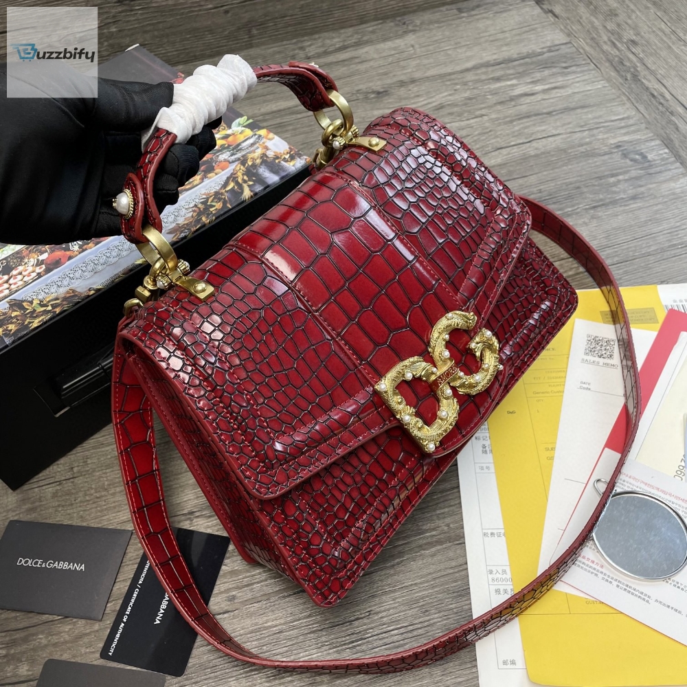 Dolce Gabbana Print Dg Girls Bag Burgundy For Women 10.6In27cm Dg