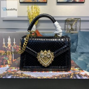 Dolce  Gabbana Small Devotion Bag In Printed Solid Pattern Black For Women 7.5In19cm Dg