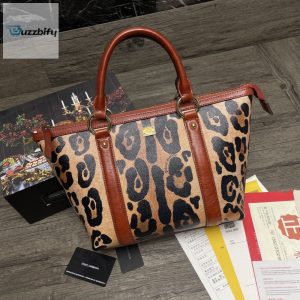 Dolce  Gabbana Small Leopardprint Crespo Shopper With Branded Plate Muticolour For Women 10.4In26cm Dg Bb2216aw384hynbm
