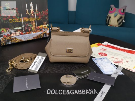 Dolce  Gabbana Small Sicily Bag In Dauphine Beige For Women 7.5In19cm Dg