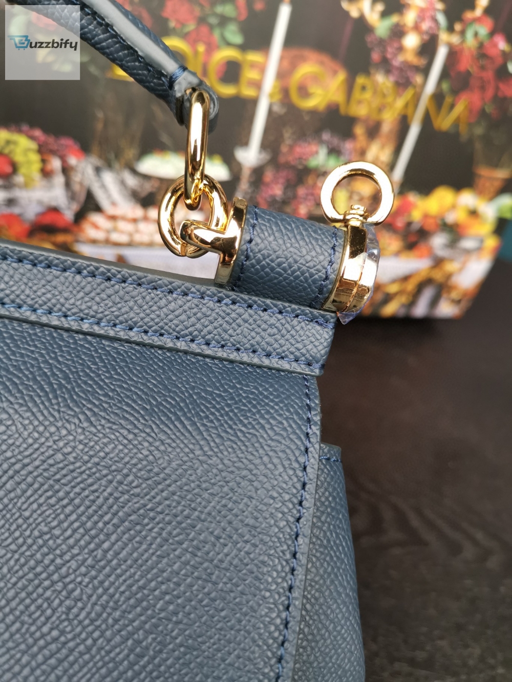 Dolce Gabbana Small Sicily Bag In Dauphine Blue For Women 7.5In19cm Dg