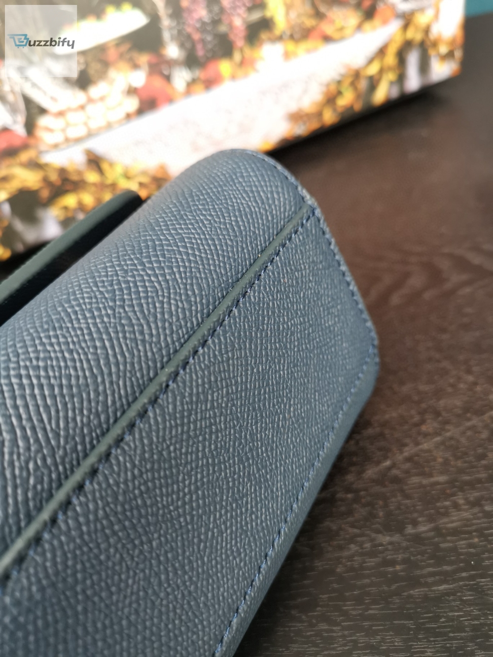 Dolce Gabbana Small Sicily Bag In Dauphine Blue For Women 7.5In19cm Dg