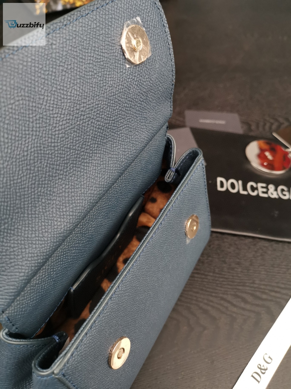 Dolce Gabbana Small Sicily Bag In Dauphine Blue For Women 7.5In19cm Dg