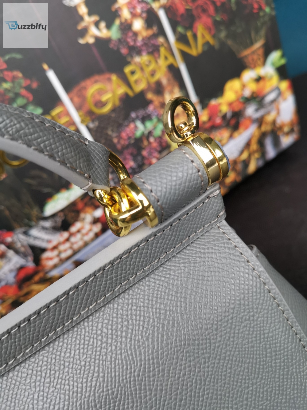 Dolce Gabbana Small Sicily Bag In Dauphine Gray For Women 7.5In19cm Dg