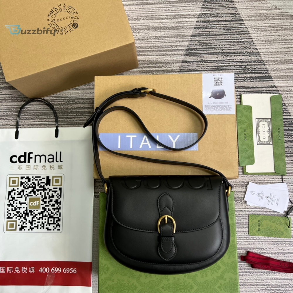 Gucci Aria Shoulder Bag Black For Women Womens Bags 10.2In25cm Gg