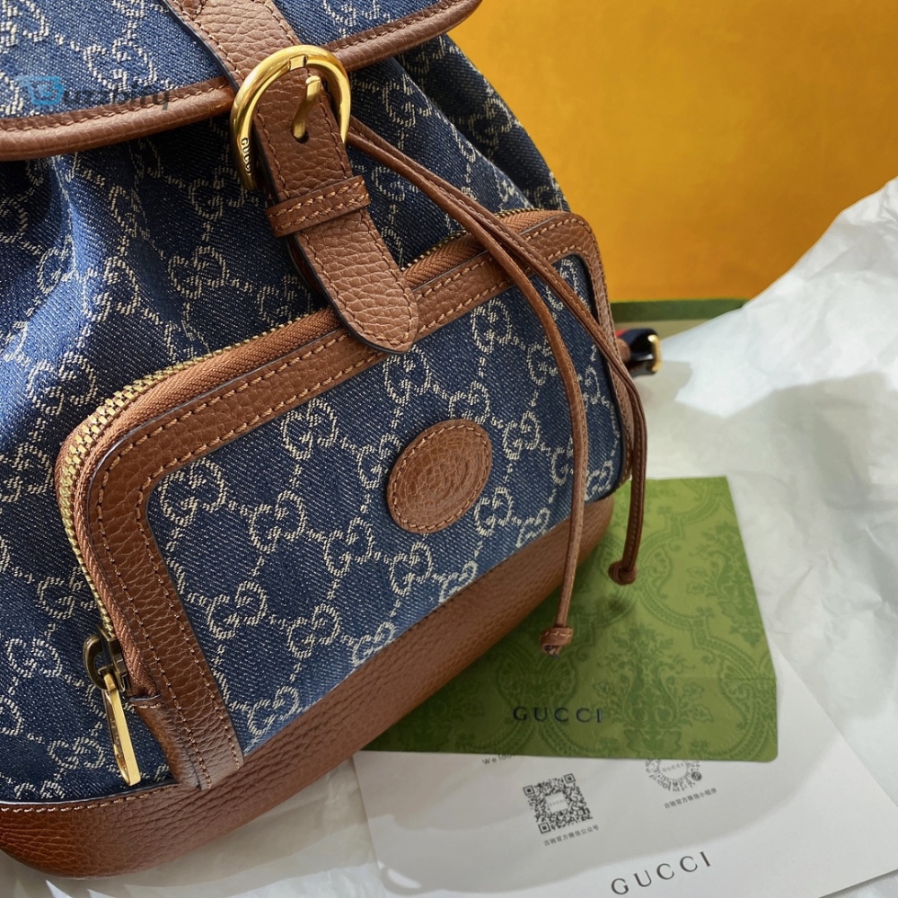 Gucci Backpack With Interlocking G Blue For Women Womens Bags 11.8In30cm Gg