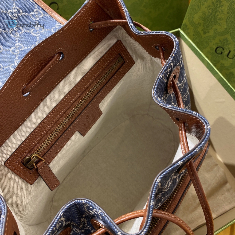 Gucci Backpack With Interlocking G Blue For Women Womens Bags 11.8In30cm Gg