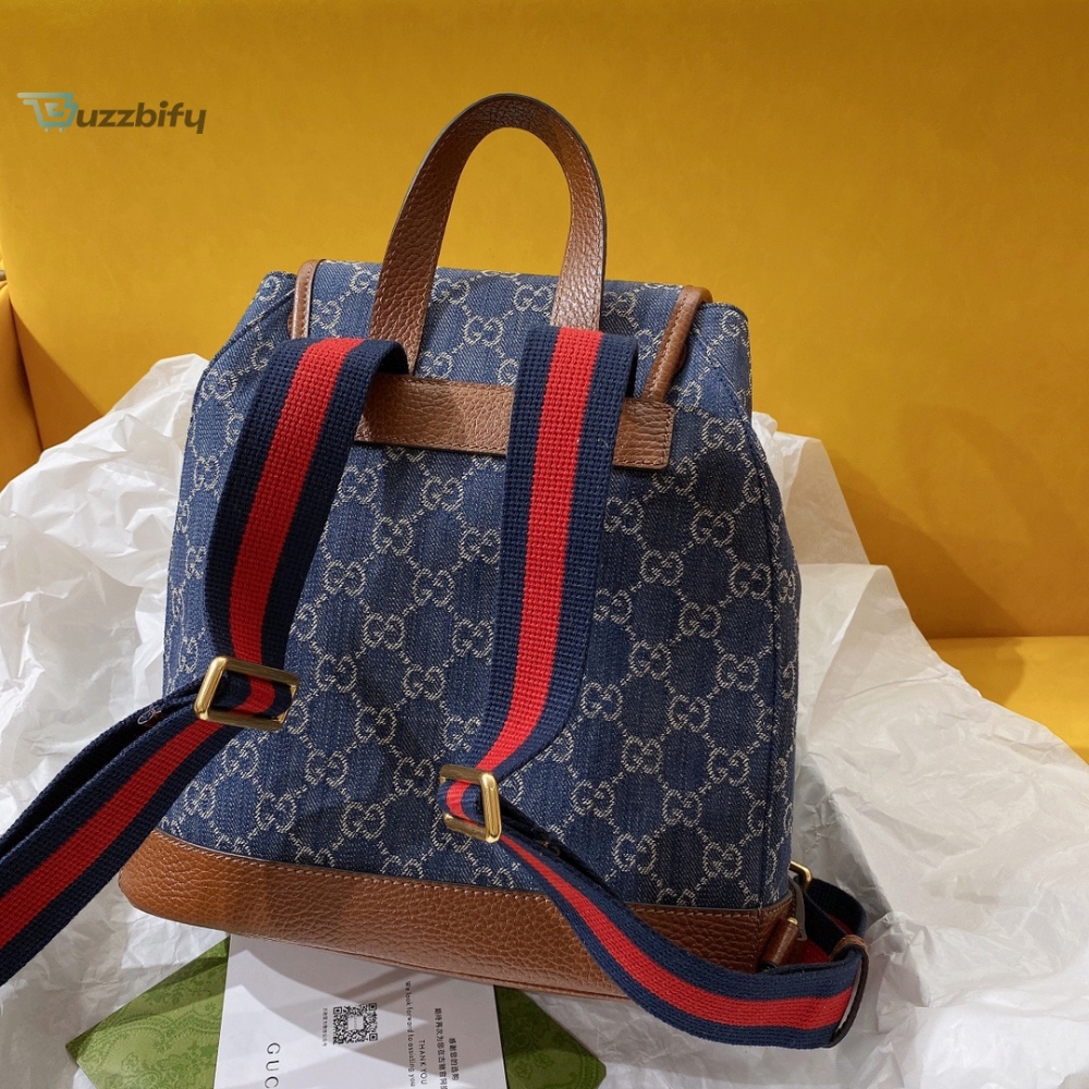 Gucci Backpack With Interlocking G Blue For Women Womens Bags 11.8In30cm Gg