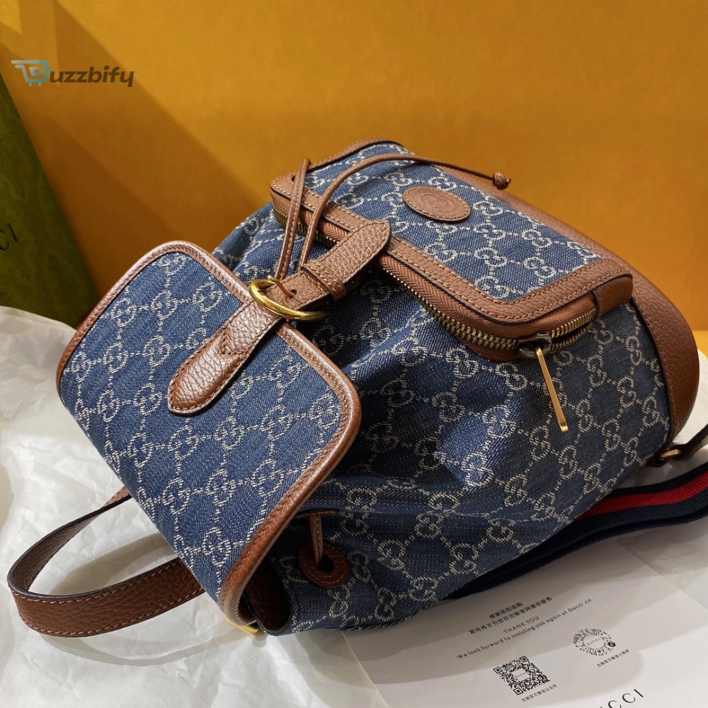 Gucci Backpack With Interlocking G Blue For Women Womens Bags 11.8In30cm Gg