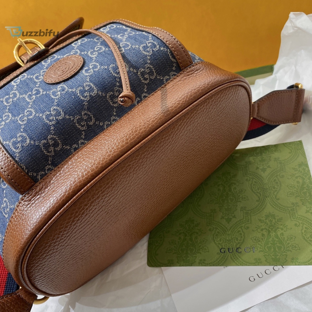 Gucci Backpack With Interlocking G Blue For Women Womens Bags 11.8In30cm Gg