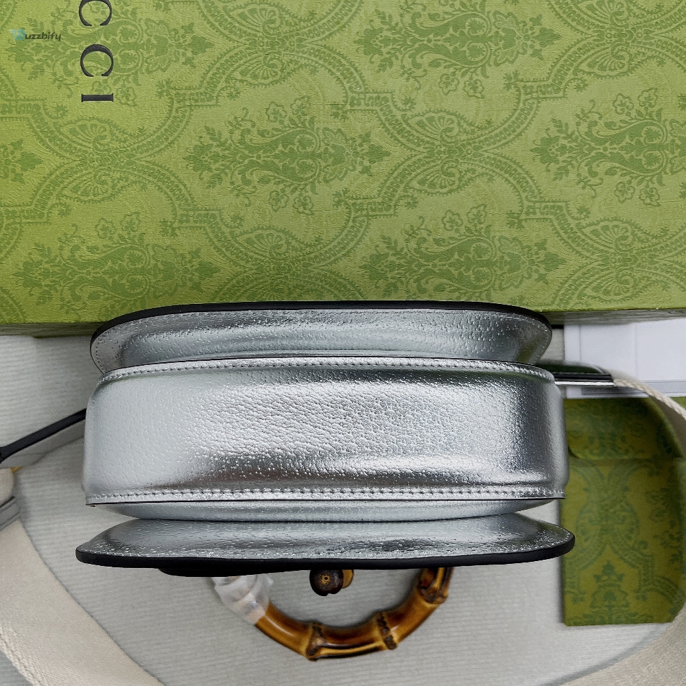 Gucci Bamboo 1947 Mini Top Handle Bag Silver For Women Womens Bags 6.7In17cm Gg