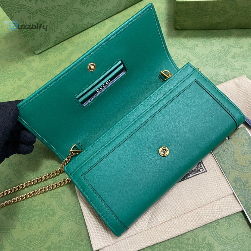 Gucci Diana Chain Wallet With Bamboo Green For Women Womens Bags 7.4In19cm Gg