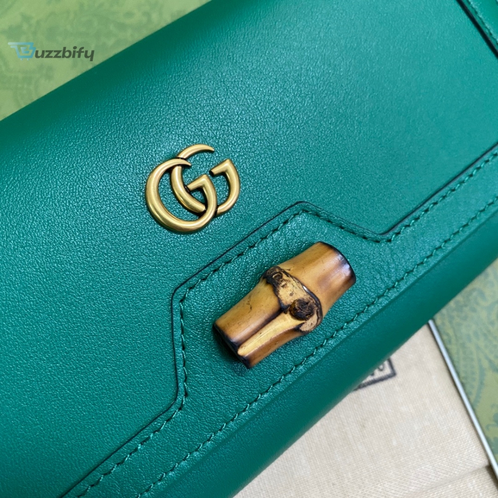Gucci Diana Chain Wallet With Bamboo Green For Women Womens Bags 7.4In19cm Gg
