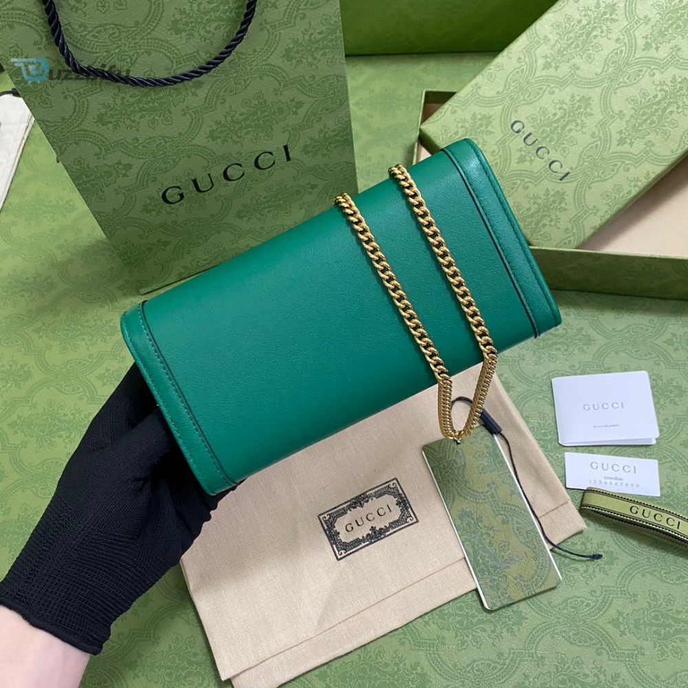 Gucci Diana Chain Wallet With Bamboo Green For Women Womens Bags 7.4In19cm Gg