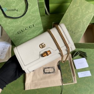 Gucci Diana Chain Wallet With Bamboo White For Women Womens Bags 7.4In19cm Gg 658243 17Q0t 9022