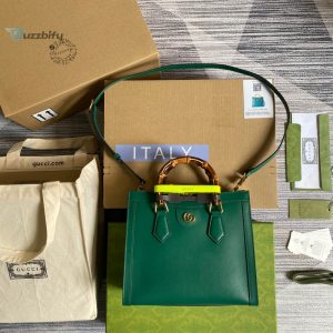 Gucci Diana Small Tote Bag Green For Women Womens Bags 11In27cm Gg