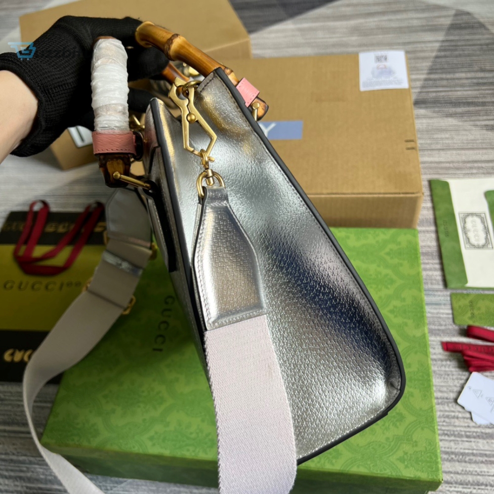 Gucci Diana Small Tote Bag Silver For Women Womens Bags 11In27cm Gg