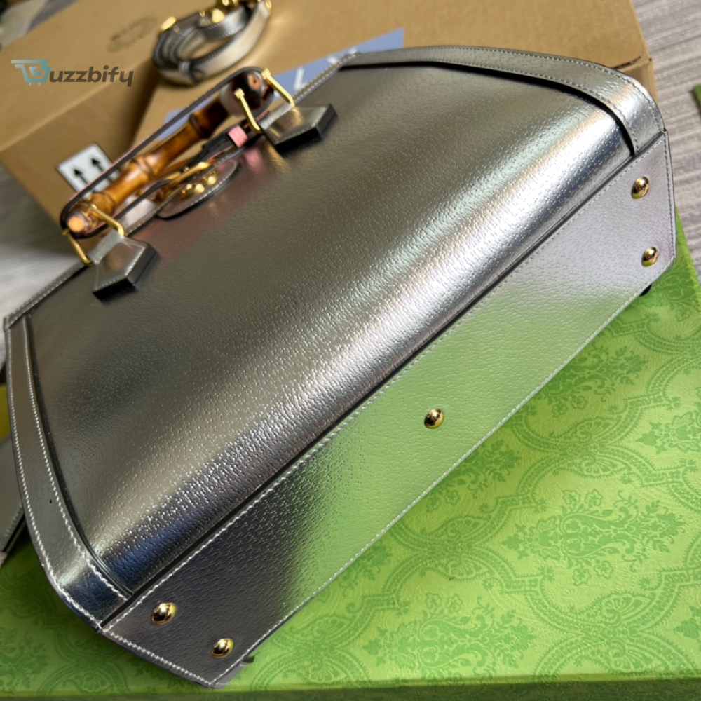 Gucci Diana Small Tote Bag Silver For Women Womens Bags 11In27cm Gg