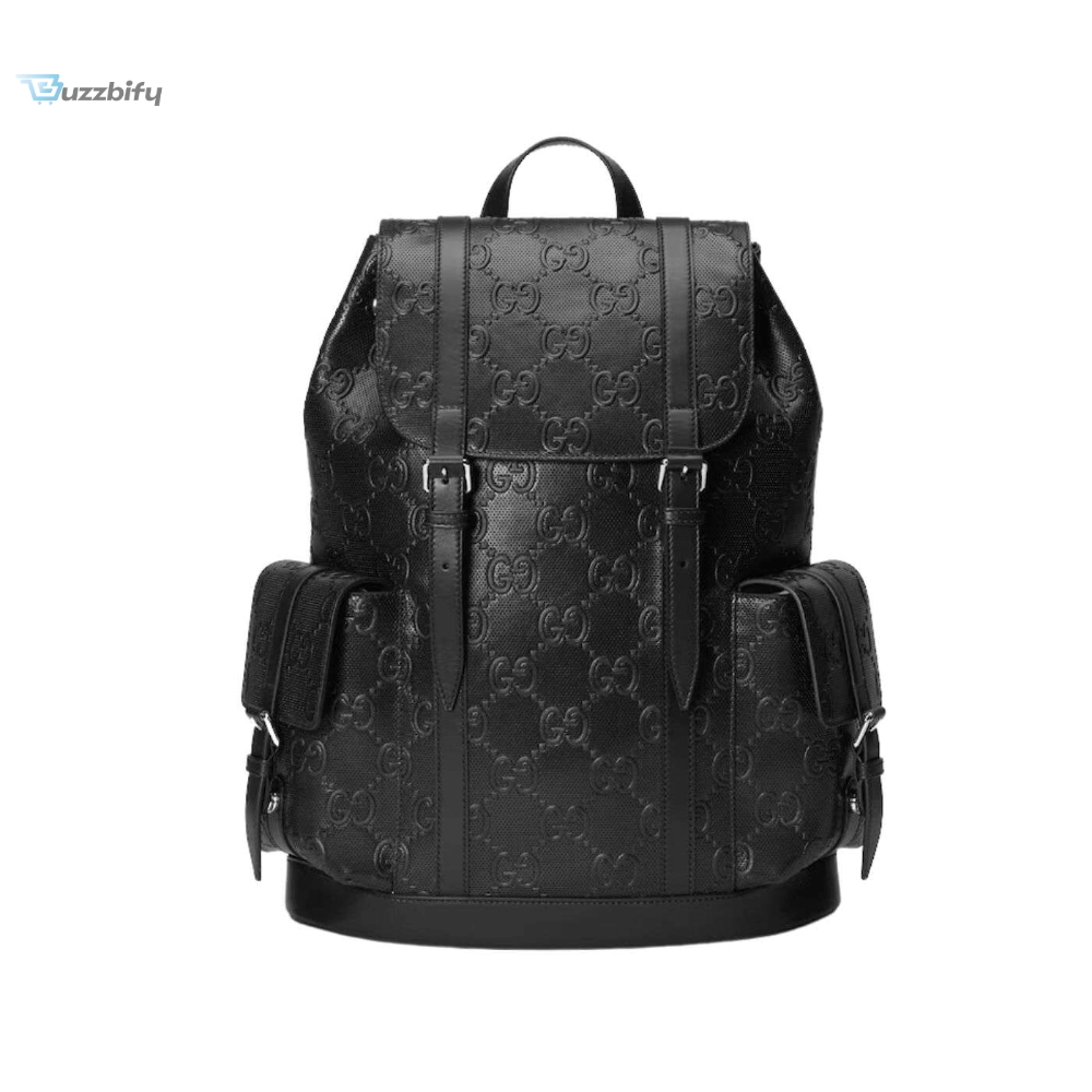 Gucci Embossed Backpack Gg Black For Men 41Cm 16.1In 625770 1W3bn 1000