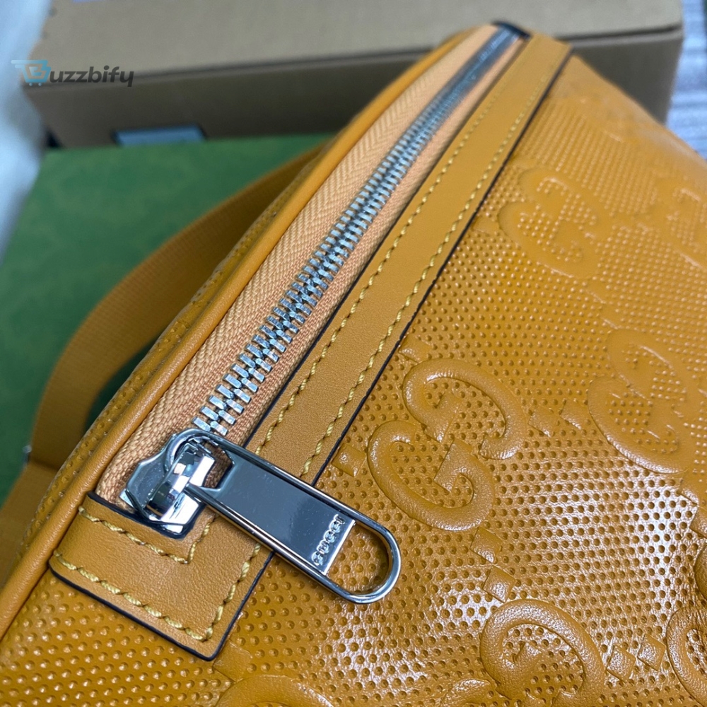Gucci Gg Embossed Belt Bag Yellow Gg Embossed For Men 9.1In23cm Gg