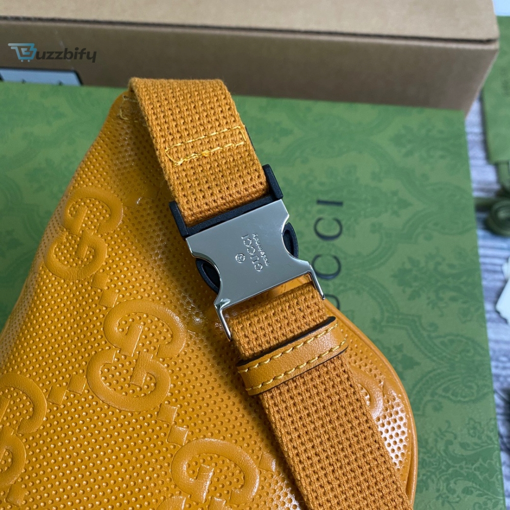 Gucci Gg Embossed Belt Bag Yellow Gg Embossed For Men 9.1In23cm Gg