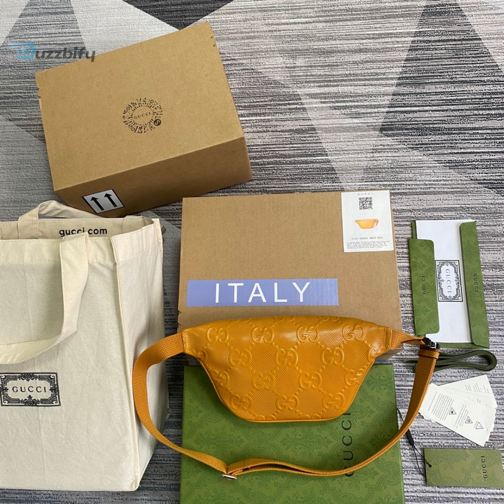 Gucci Gg Embossed Belt Bag Yellow Gg Embossed For Men 9.1In23cm Gg