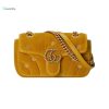 Gucci Gg Marmont Mini Drak Yellow Shoulder Bag 446744 Fack2 7103 8.5 Inches 21.5 Cm
