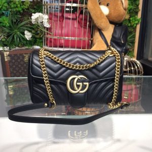 Gucci Gg Marmont Small Matelassé Shoulder Bag Black For Women 10In25cm 443497 Dtdit 1000