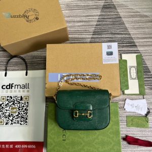 Gucci Horsebit 1955 Lizard Mini Bag Green For Women Womens Bags 8In20cm Gg 675801 Luz0g 3154