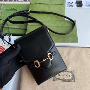 Gucci Horsebit 1955 Mini Bag Black For Women And Men 6.7In17cm Gg 625615 0Yk0g 1000